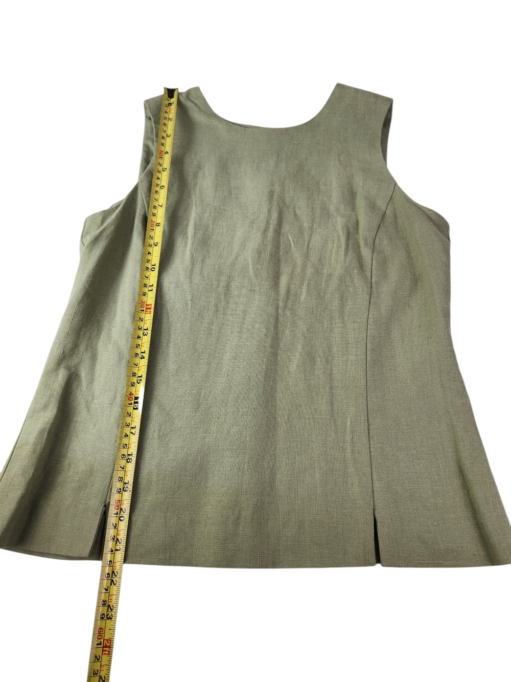 Women’s Sleeveless Button-Front Top in Light Sage - Picture 10 of 11
